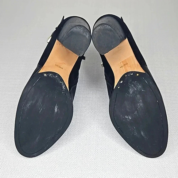 Louis et Cie Women's Black Leather Zip Up Suede Ankle Boot with Buckle Size 8.5 - Picture 11 of 16